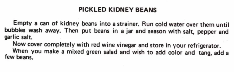 Pickled Kidney Beans