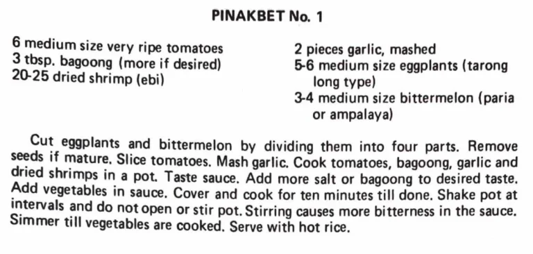 Pinakbet No. 1