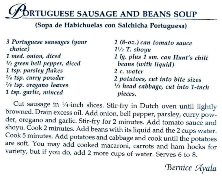 Portuguese Sausage and Beans Soup