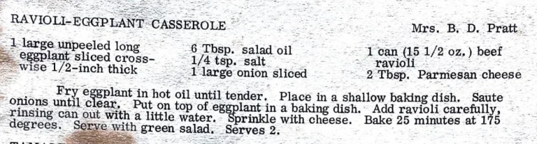 Ravioli Eggplant Casserole