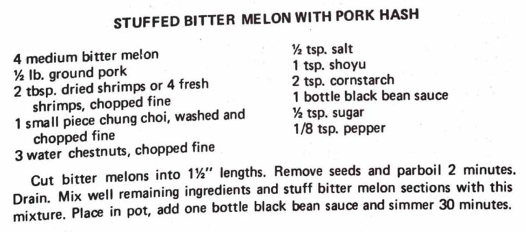 Stuffed Bitter Melon with Pork Hash