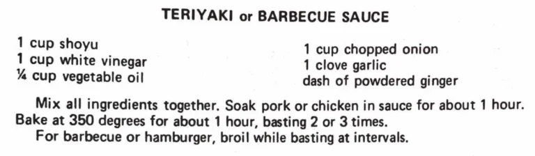 Teriyaki or Barbecue Sauce