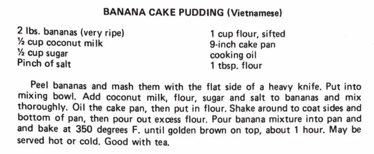 Banana Cake Pudding (Vietnamese)