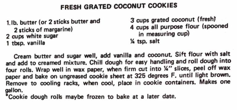 Fresh Grated Coconut Cookies