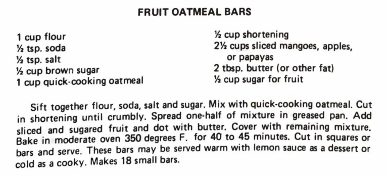 Fruit Oatmeal Bars