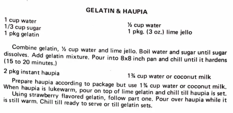 Gelatin & Haupia