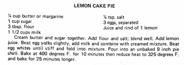 Lemon Cake Pie