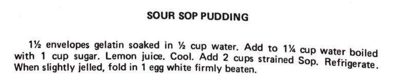 Sour Sop Pudding