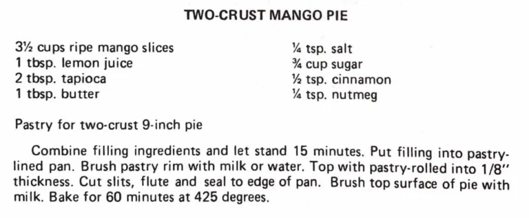 Two-Crust Mango Pie