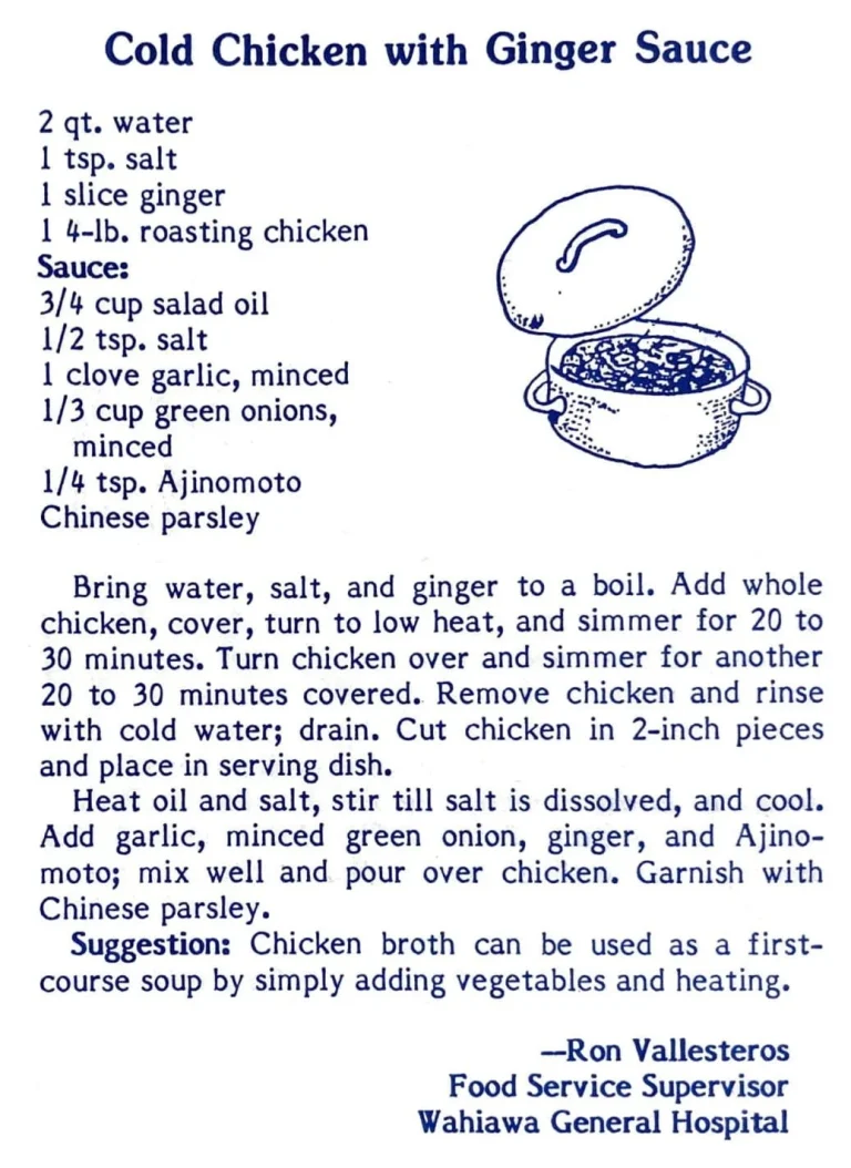 Cold Chicken with Ginger Sauce