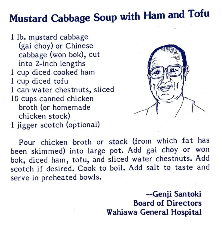 Mustard Cabbage Soup with Ham and Tofu