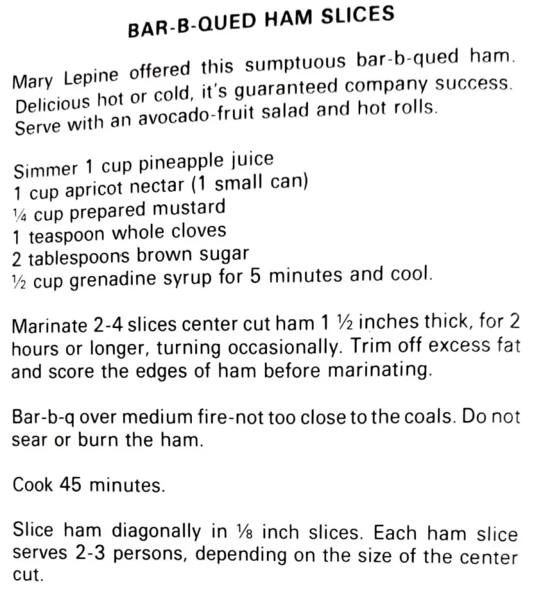 Bar-B-Qued Ham Slices