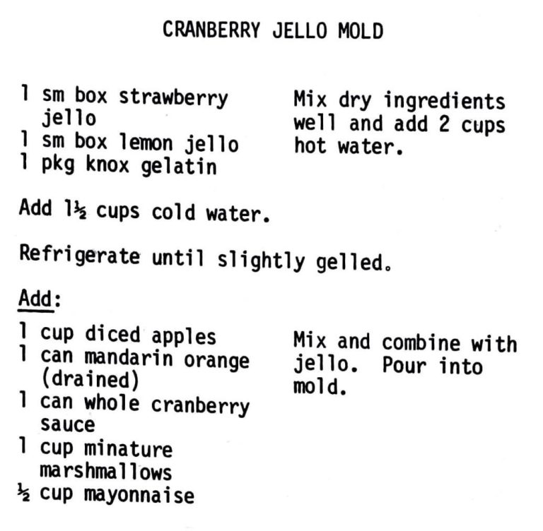 Cranberry Jello Mold