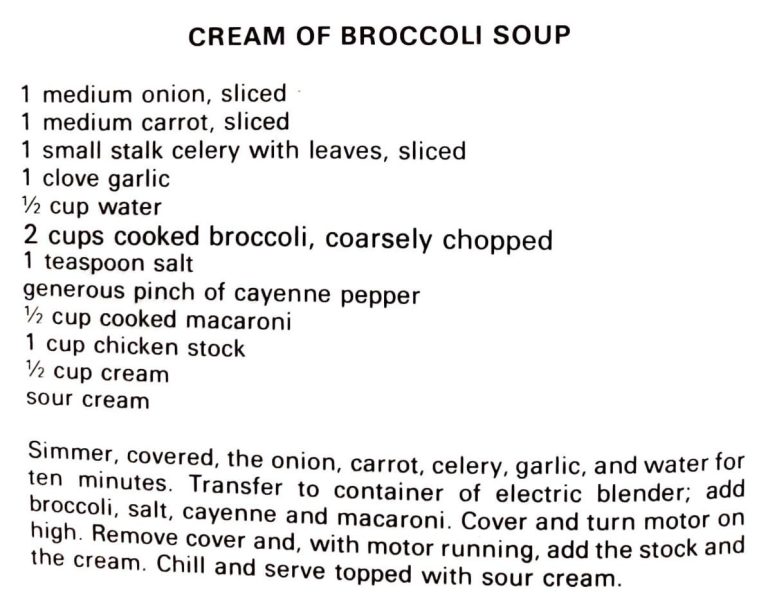 Cream of Broccoli Soup