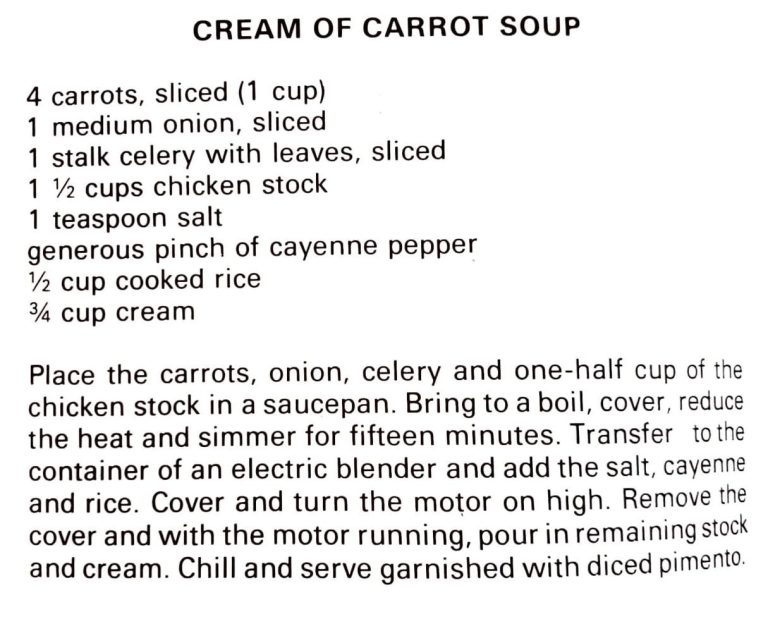 Cream of Carrot Soup