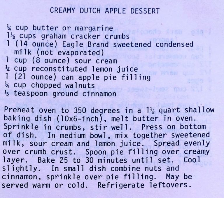 Creamy Dutch Apple Dessert