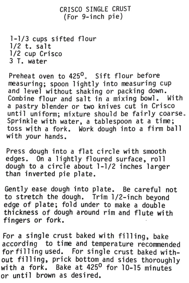 Crisco Single Crust