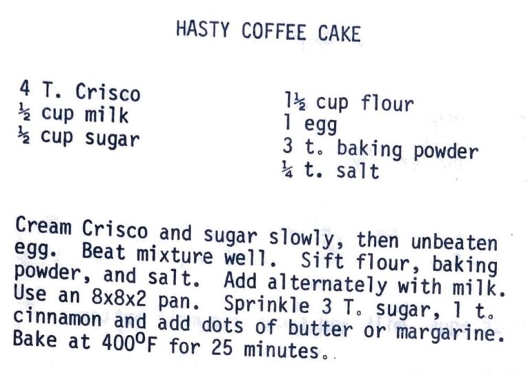 Hasty Coffee Cake