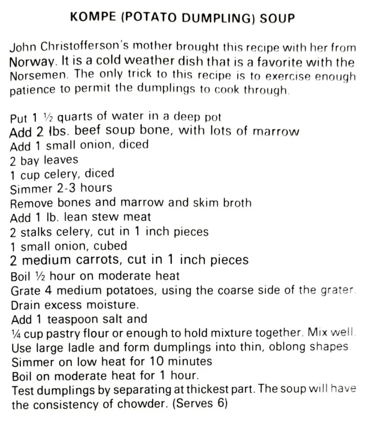 Kompe (Potato Dumpling) Soup