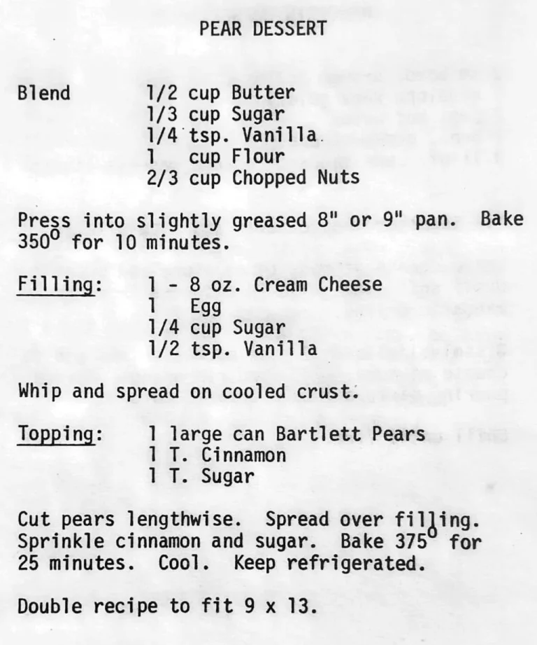 Pear Dessert
