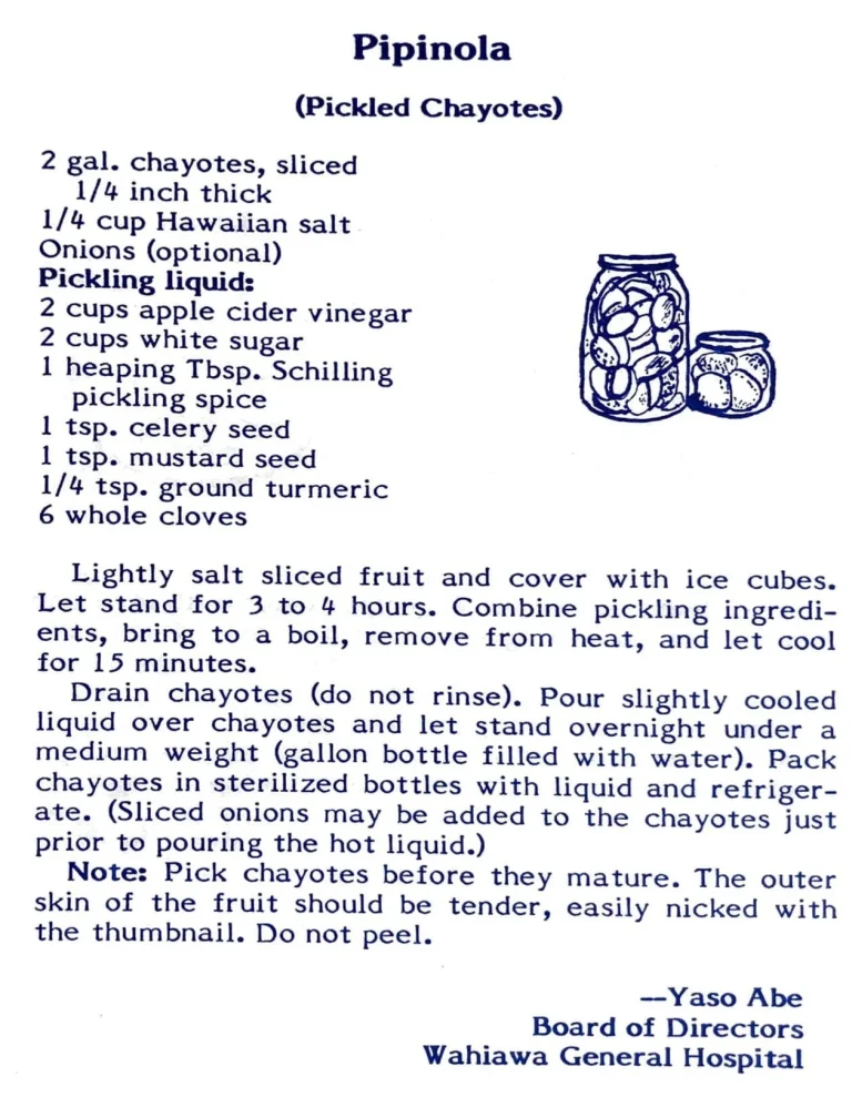 Pipinola (Pickled Chayotes)