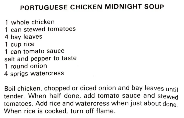 Portuguese Chicken Midnight Soup