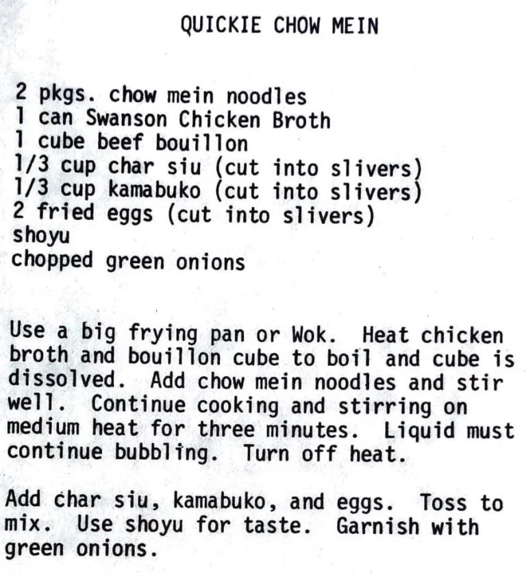 Quickie Chow Mein