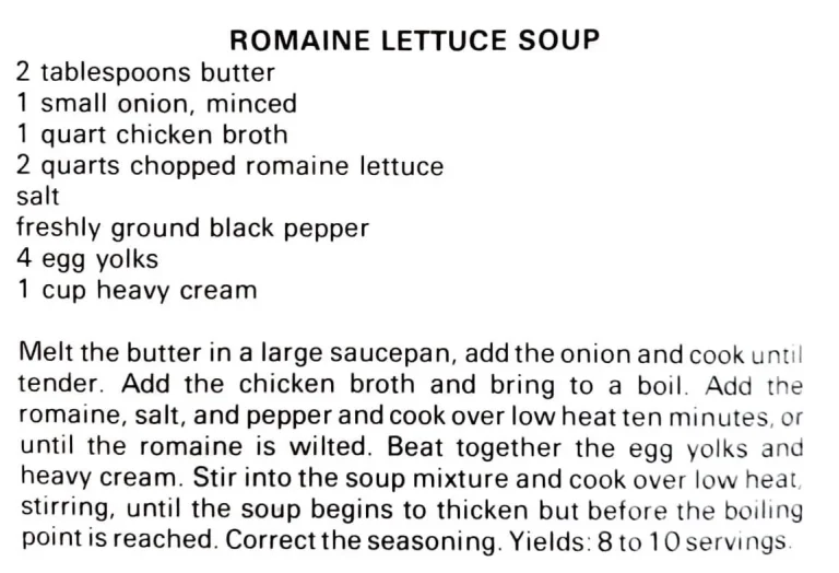 Romaine Lettuce Soup