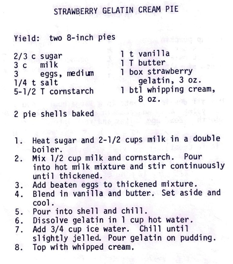 Strawberry Gelatin Cream Pie