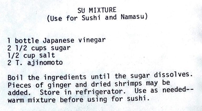 Su Mixture (Use for Sushi and Namasu)