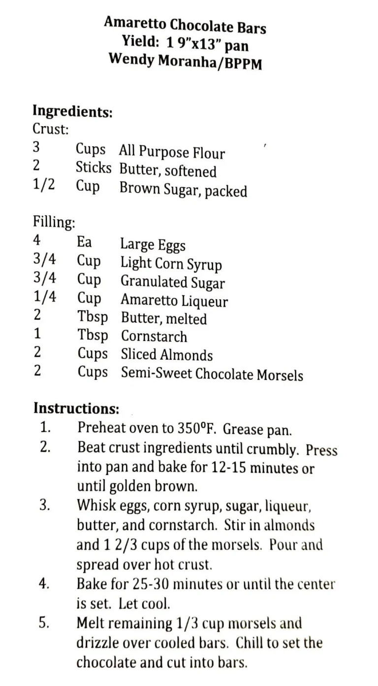 Amaretto Chocolate Bars