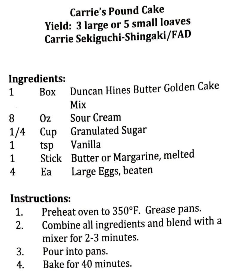 Carrie’s Pound Cake