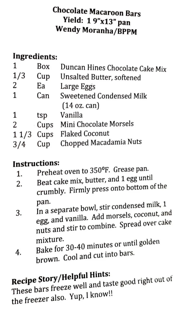 Chocolate Macaroon Bars