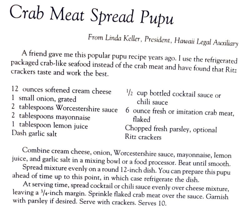 Crab Meat Spread Pupu