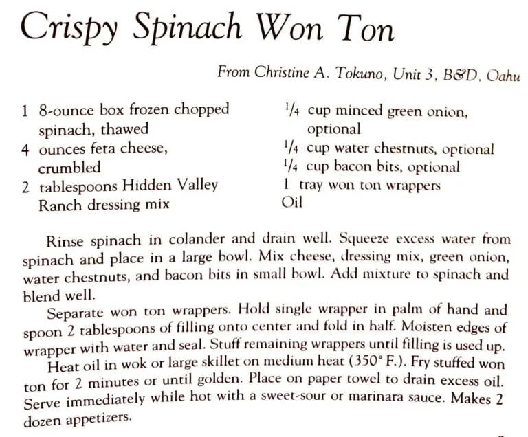 Crispy Spinach Won Ton