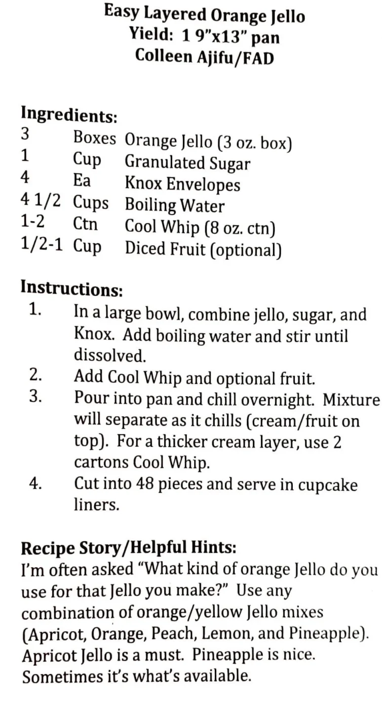 Easy Layered Orange Jello