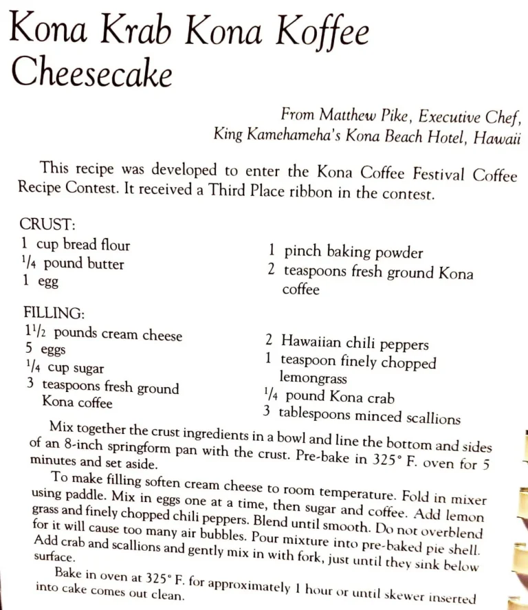 Kona Krab Kona Koffee Cheesecake