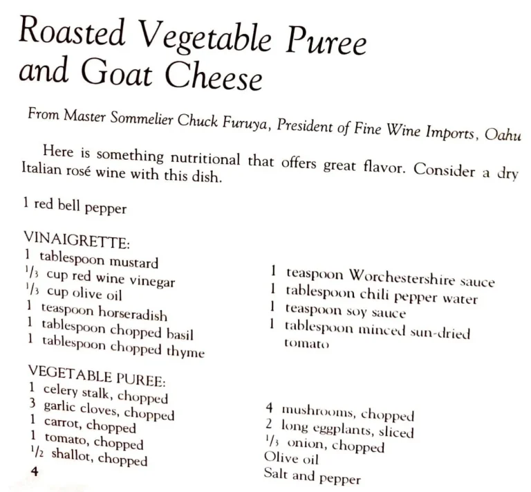 Roasted Vegetable Puree and Goat Cheese