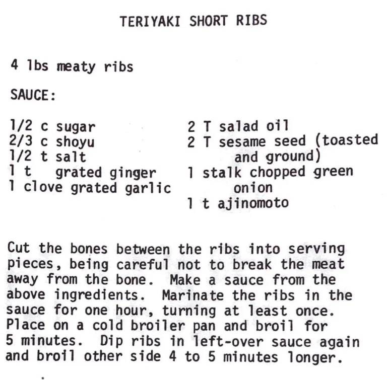 Teriyaki Short Ribs
