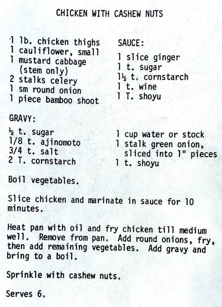 Chicken with Cashew Nuts