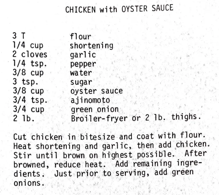 Chicken with Oyster Sauce