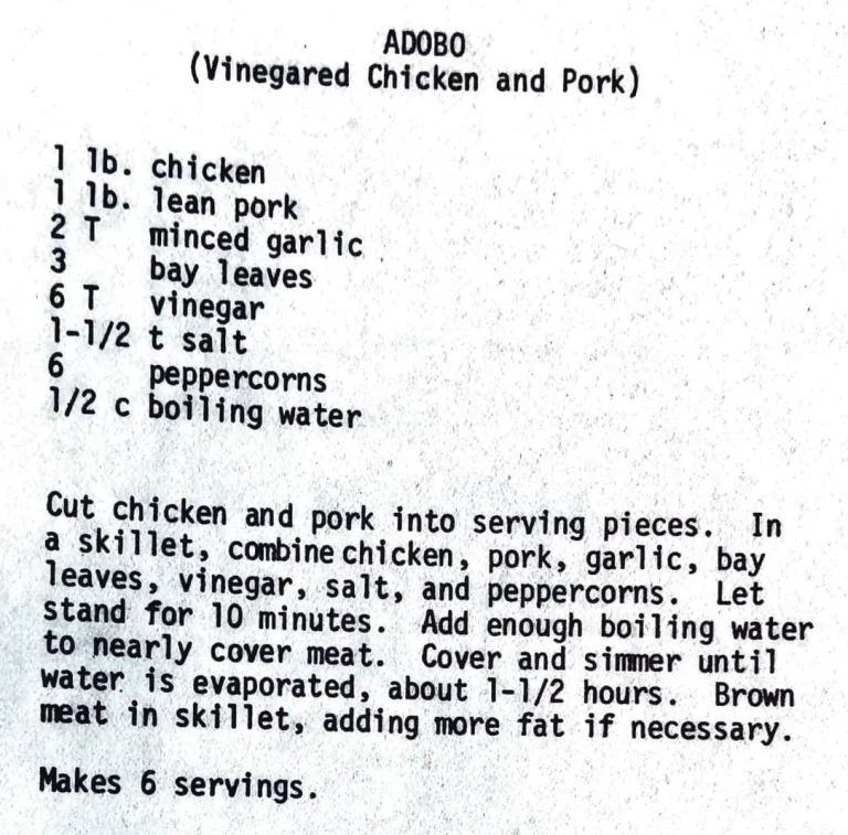 Adobo (Vinegared Chicken and Pork)