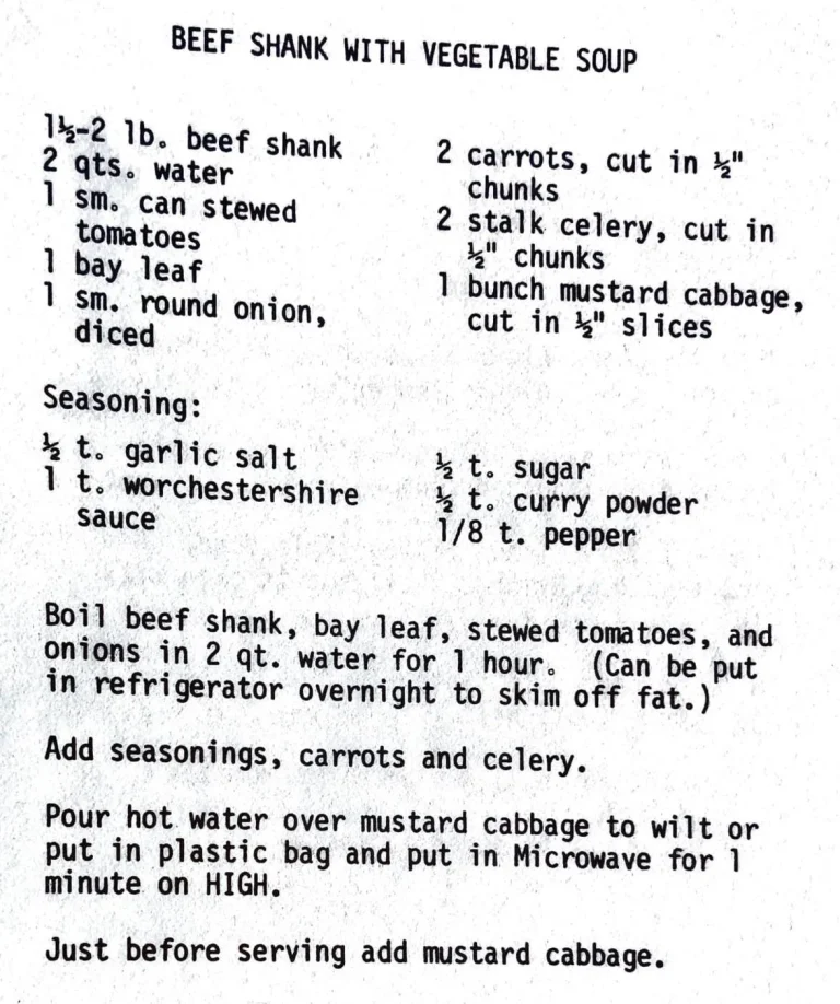 Beef Shank with Vegetable Soup