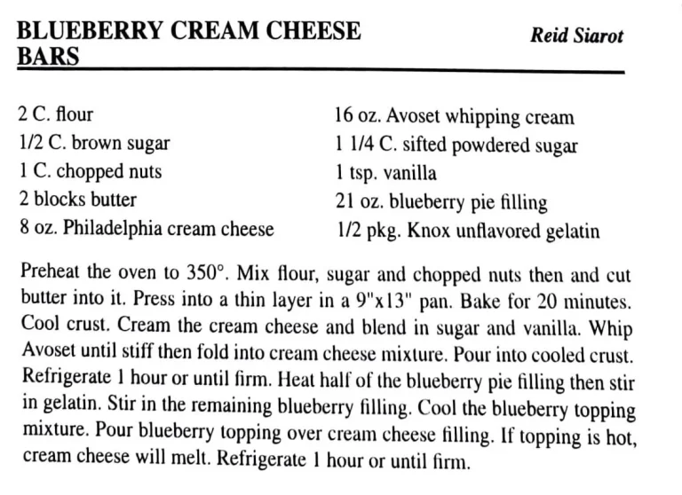 Blueberry Cream Cheese Bars