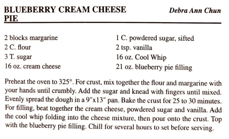 Blueberry Cream Cheese Pie