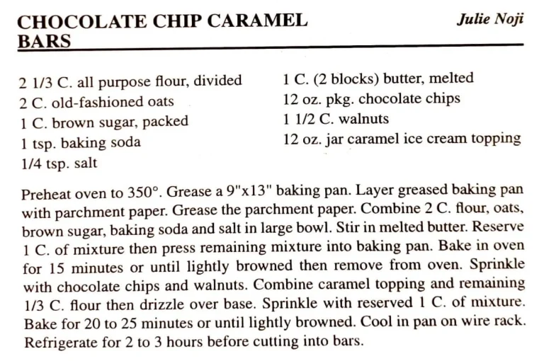 Chocolate Chip Caramel Bars
