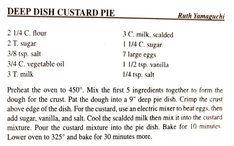 Deep Dish Custard Pie