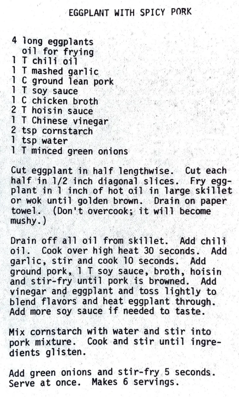 Eggplant with Spicy Pork