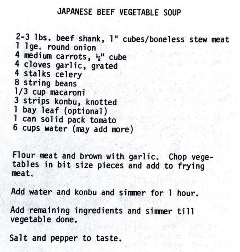 Japanese Beef Vegetable Soup