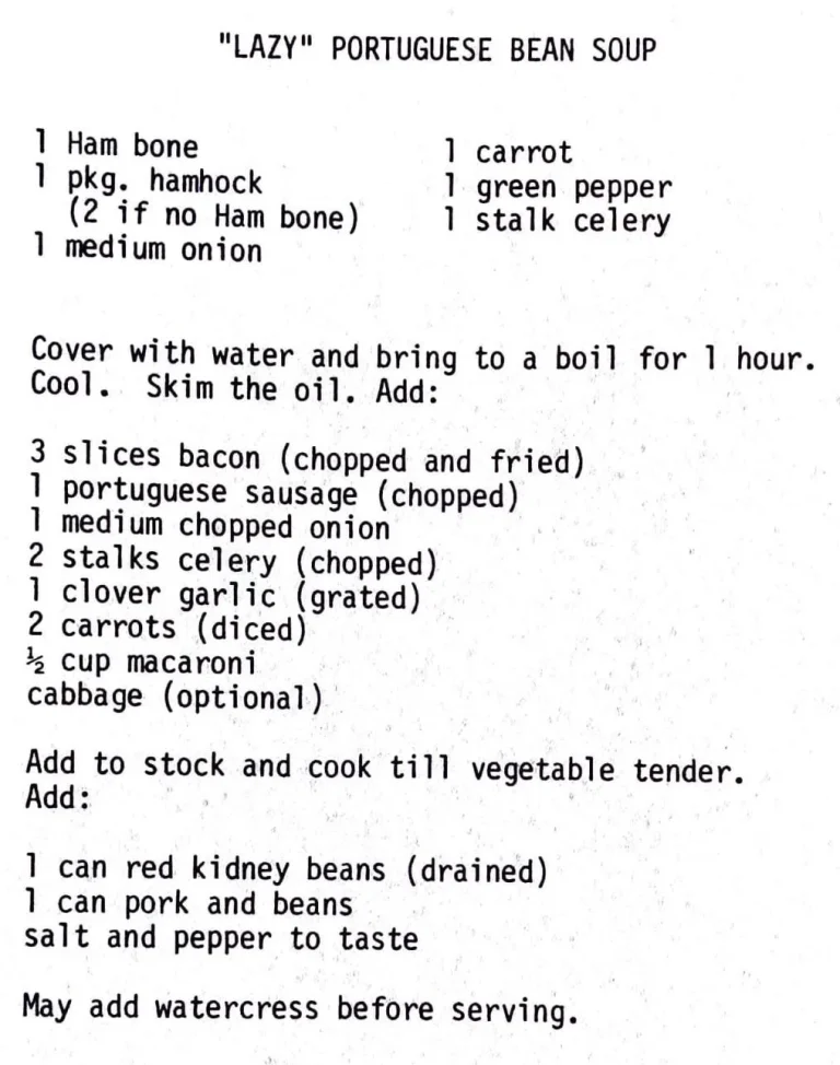 “Lazy” Portuguese Bean Soup